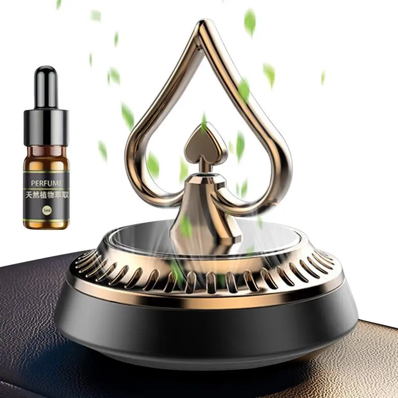 Solar Car Air Freshener Perfume Ace Of Spades Interior Decoration Solar Car Rotating Aromatherapy Perfume Diffuser