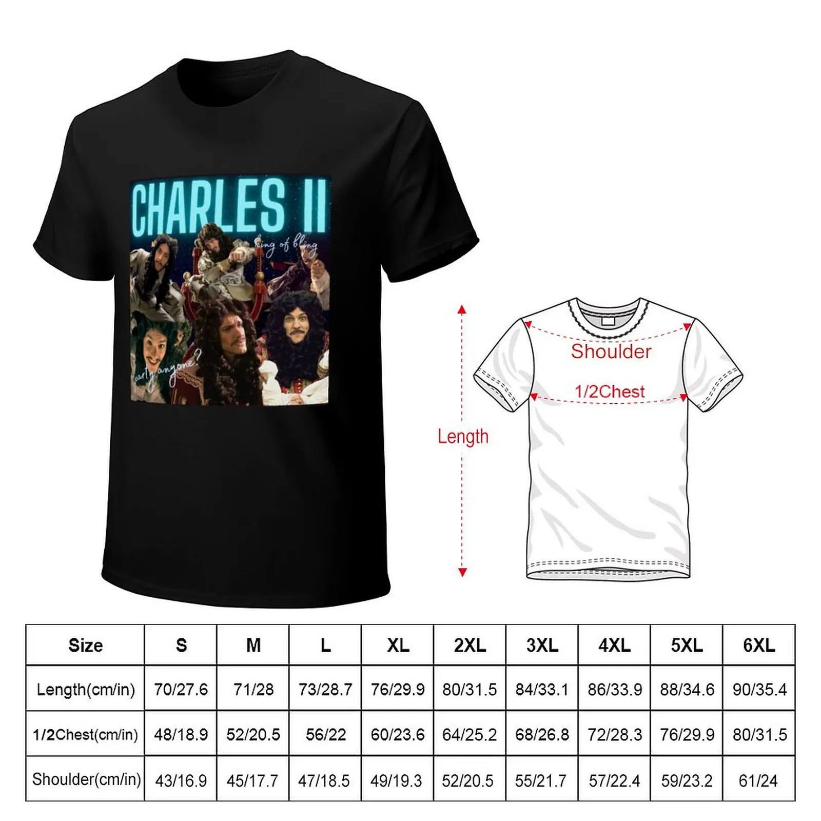 Charles II - Horrible Histories T-Shirt Daily Wear Plain Short Sleeve Shirt