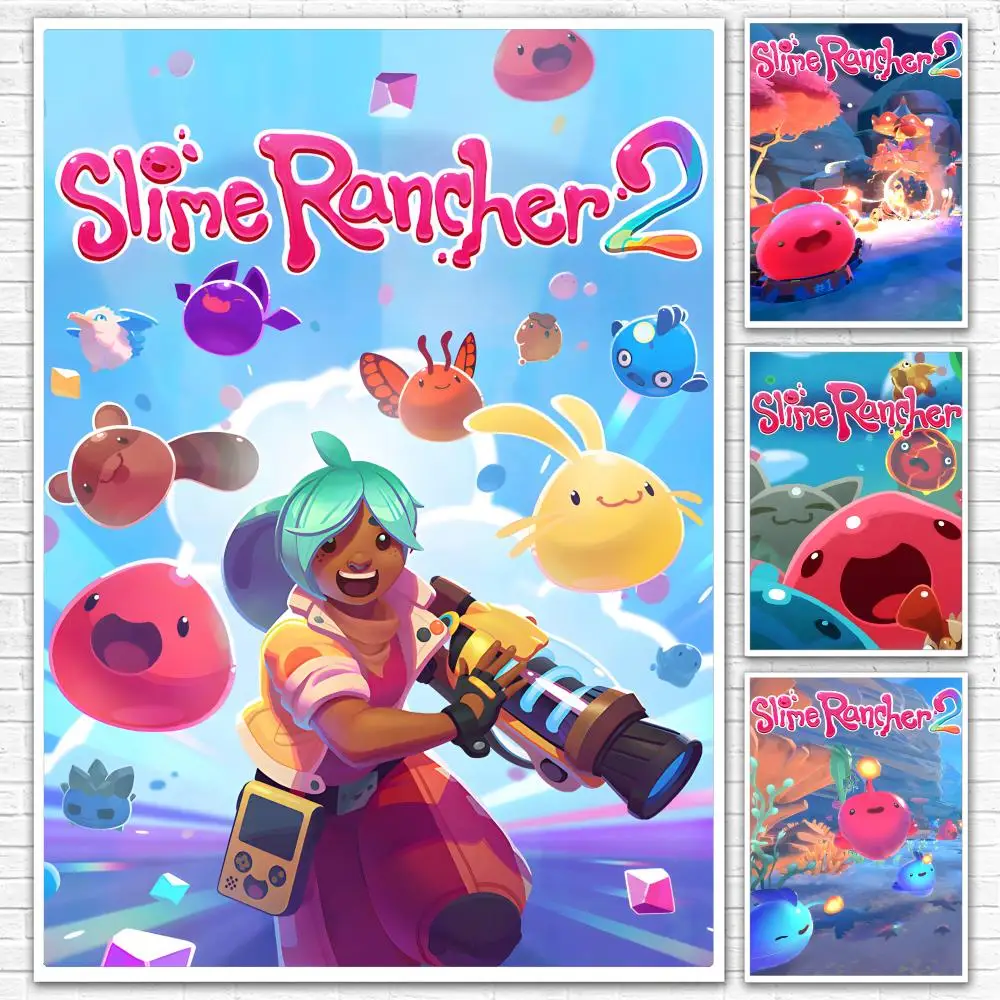 Cute Farm Sim Game S-Slime Rancher Poster All-match HD Waterproof Self-Adhesive Wall Art Sticker For Home Bedroom