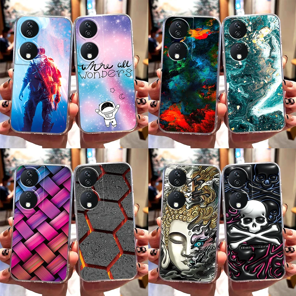 For Honor X7b Case Honor X7B Cover CLK-LX1 CLK-LX2 CLK-LX3 Honor X7 X7A Phone Case Luxury Marble Soft TPU Shockproof Back Cover