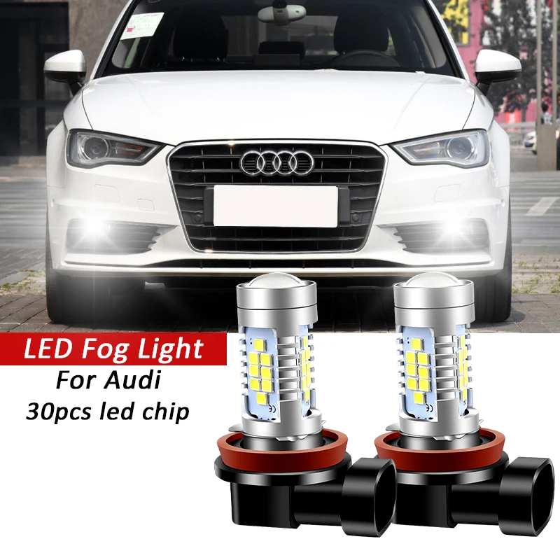 2Pcs Canbus white H8 H11 LED Fog Light Bulb Car DRL Lamp for Audi A3 8P 8V A4 B6 B8 B5 A6 C6 C5 80 B7 A5 100 A7 A8 Q5 Q7 TT S6