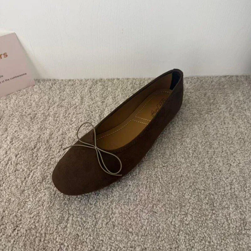 Weiche Ballerinas mit Schmetterlingsknoten, runde Zehenpartie, Damenschuhe, Slip-On-Schuhe, flache Schuhe für Damen, neu im Jahr 2026. – Detail 2