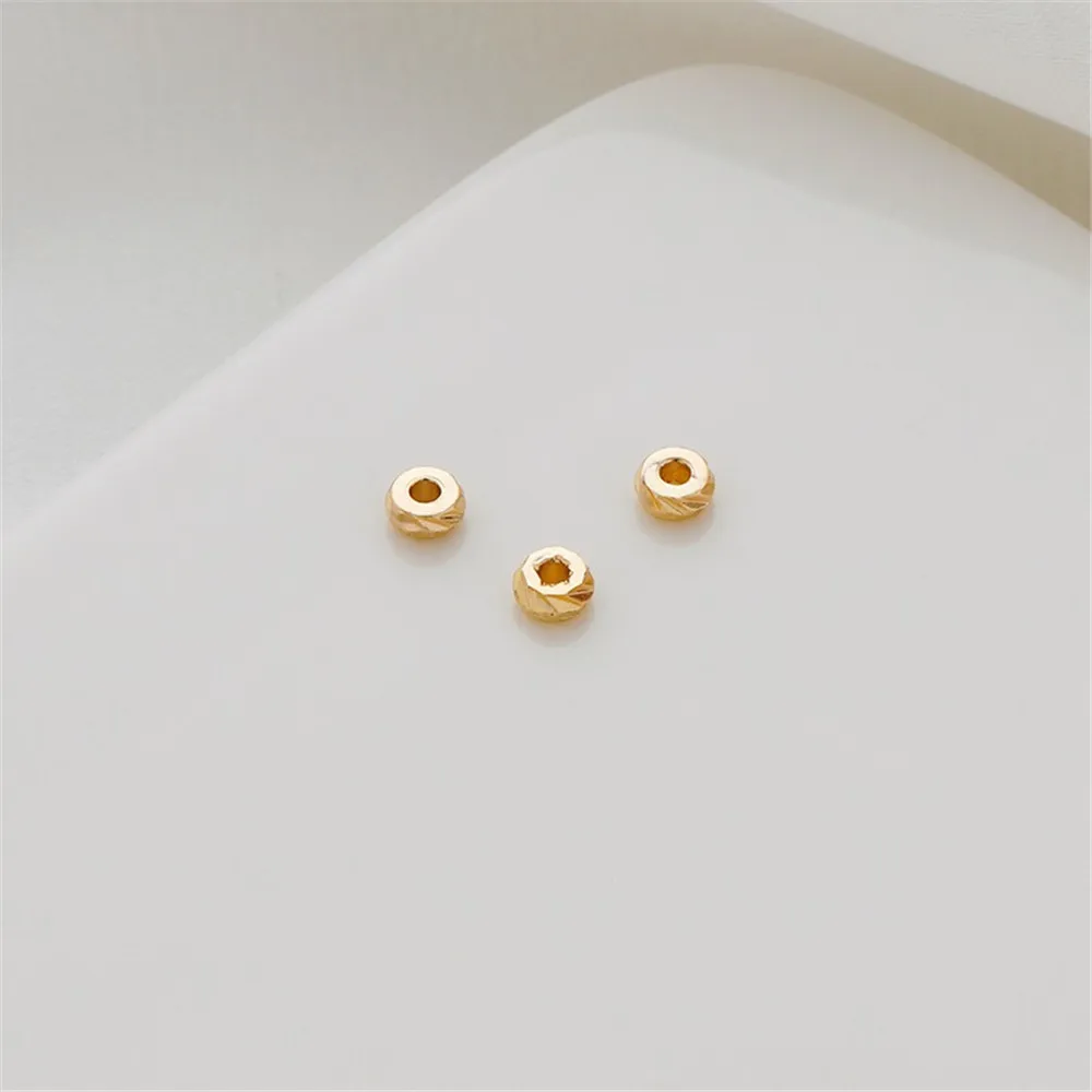 Flower Thread Spacer for Bracelet, 14K Gold Package, Color Protection, 4mm Cut, Handmade Necklace, Ear Accessories, DIY Jewelry