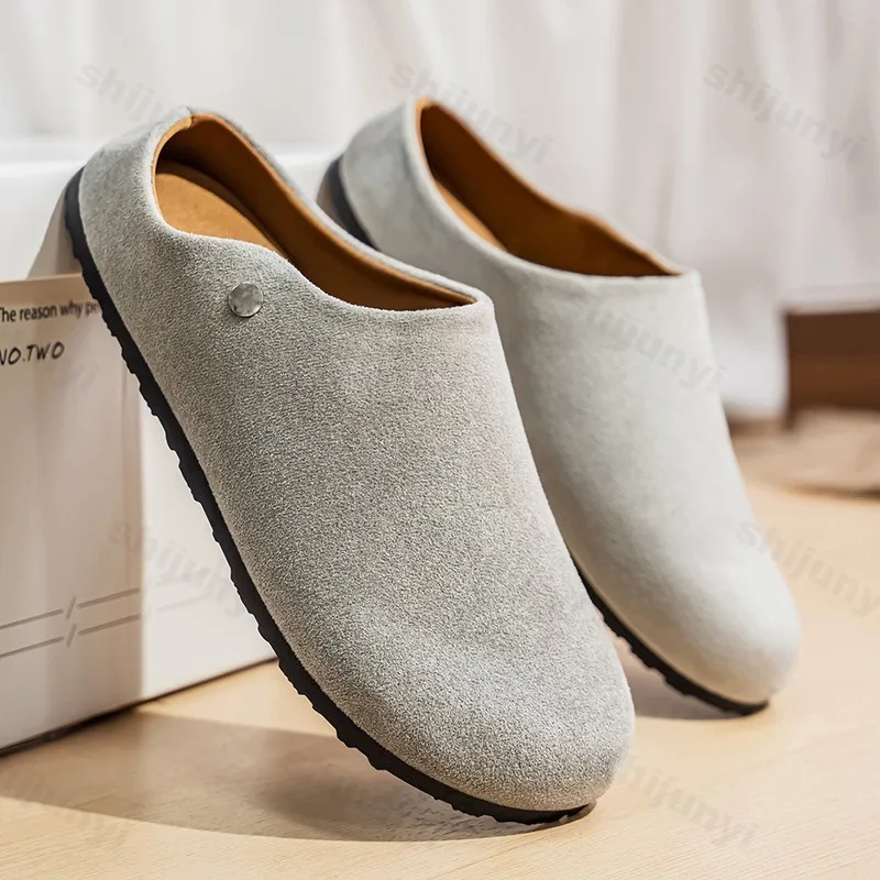 

Men's Slippers New Trendy Comfortable Soft Large Size Mules Shoes Half Loafers Casual Versatile Hard-wearing Slingbacks Flats