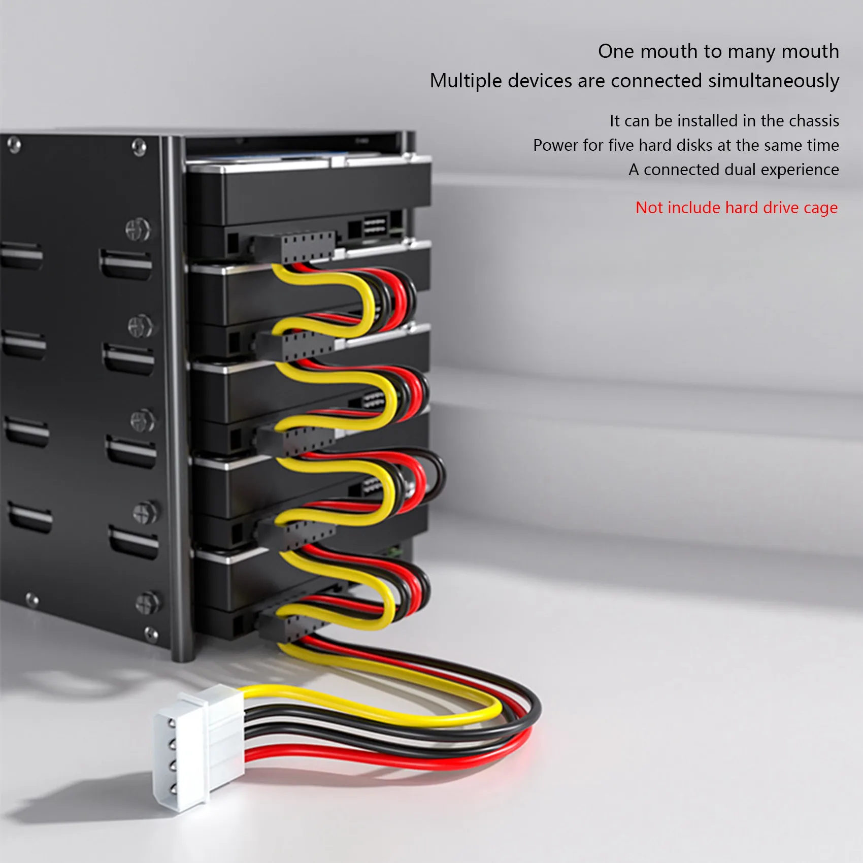 Praktisches SATA-Stromkabel, Splitterkabel, 1 bis 5, Festplattenkabel, 4-polig auf 15-polig, Stromversorgung, Splitterkabel