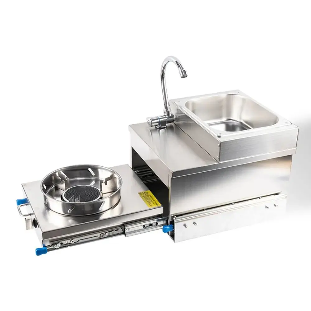 

SNEIDA Caravan Rv Camper Folding Sink Customized Stainless Steel 304 Sink and Stove Rv Kitchen Cabinets