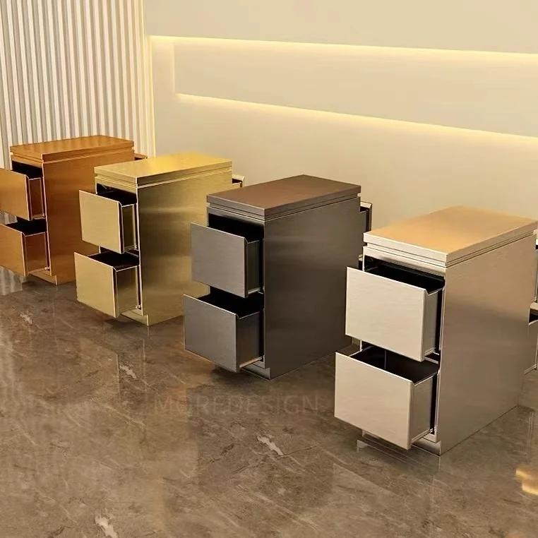 Fashion Modern Barber Sop Furniture Stainless Steel Styling Salon Tool Beauty Hair Salon Side Trolley with Wheels and Drawers