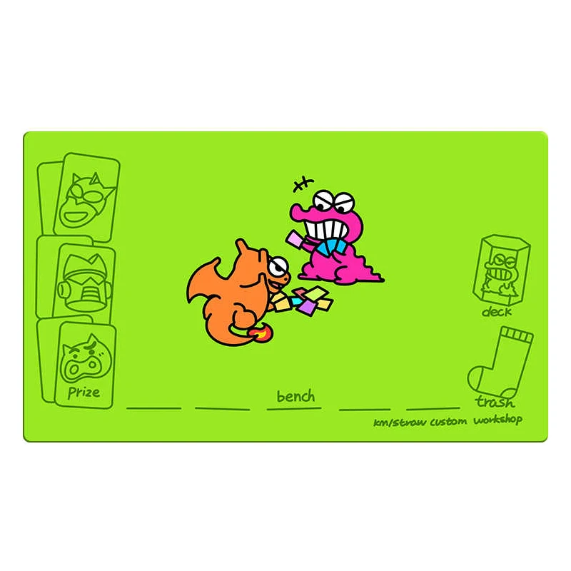 600X350X2Mm Crayon Shin-Chan Waniyama San Ptcg Card Battle Mat Single Player Board Game Card Battle Table Mat Anime Card Gift