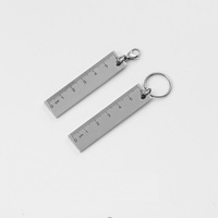 Titanium Steel Small Ruler Keychain Anti Loss Label, Male Creative Key Chain, Student Backpack Pendant,Non Fading, Lightweight