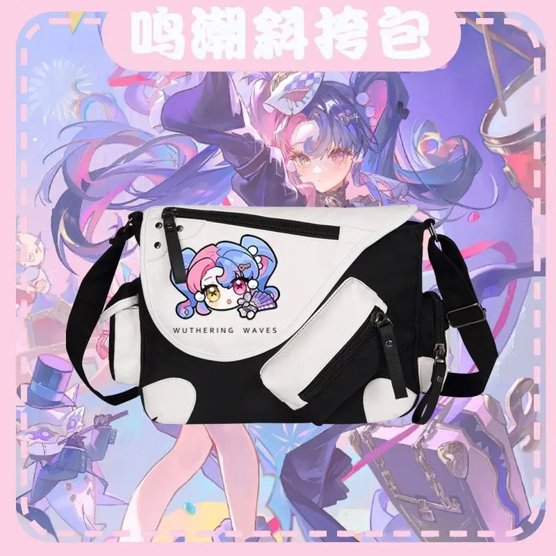 

Mingchao Game Emoji Q Version Peripheral Two-Dimensional Youth Crossbody Bag Unisex Trendy Single Shoulder Backpack Ww Ani