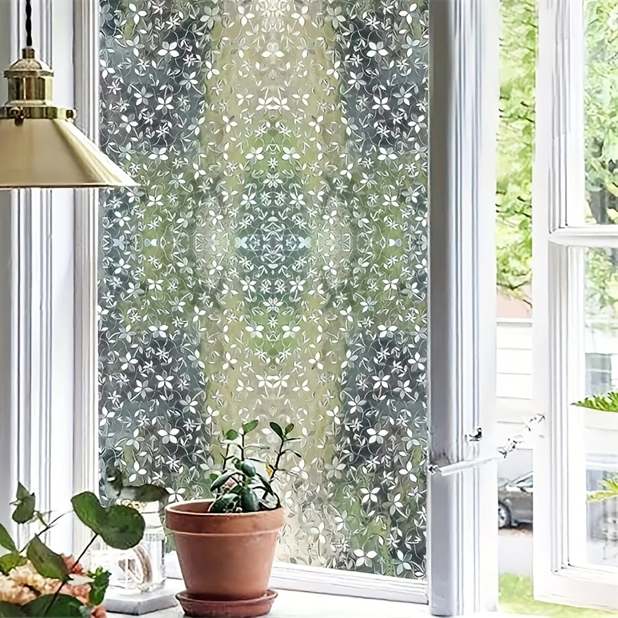 Anti Scratch Window Film Roll Privacy Static Cling UV Block Heat Block for Bathroom Living Room Home Window Door