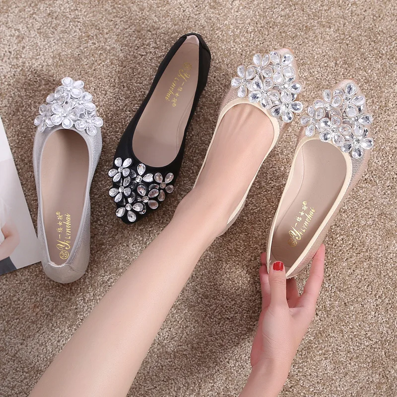 Shallow Mouth Mixed Colors Ballerinas Woman 2024 Crystal Loafers With Fur Casual Female Sneakers Moccasin Shoes Pointed Toe Flat