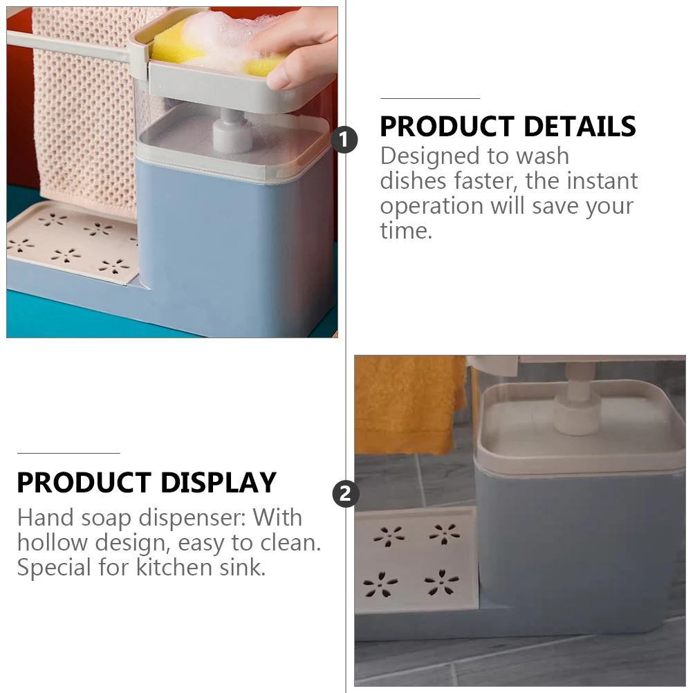 

Dish Soap Dispenser Disinfection Liquid Box Dishwasher Detergent with Storage Holder Press Pump