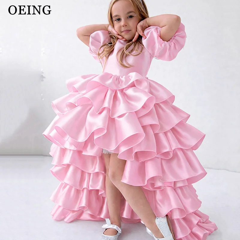 oeing-sweet-pink-a-line-flower-girl-dress-tiered-high-low-puff-sleeves-wedding-occasion-dress-birthday-party-dress-customized