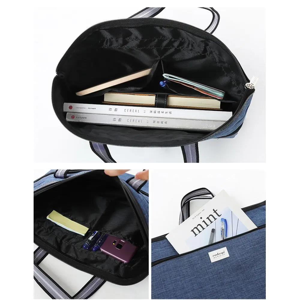 Portable File Bag Canvas Oxford Cloth Multi-layer Information Bag File Bag Student Stationery Bags Office Supplies