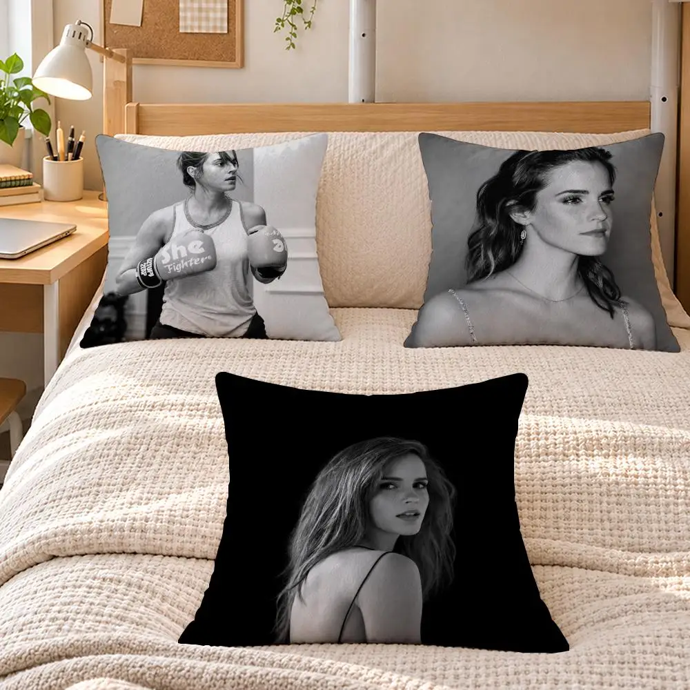 Celebrity Actress E-Emma Watson Cushion Cover Soft Short Plush Sofa Bedroom Den Car Dorm Decor Gifts