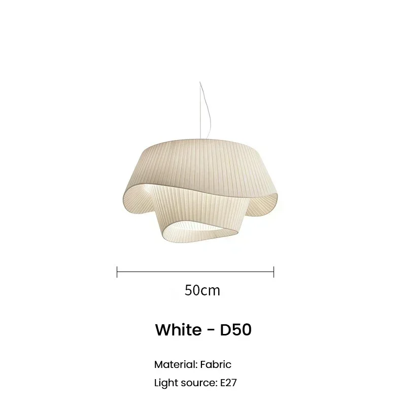 wushiyu Nordic Designer Plissee Stoff LED Anhänger Licht Schlafzimmer Kronleuchter Hängende Beleuchtung für Wohnzimmer Esszimmer Hause Decke Dekor 5
