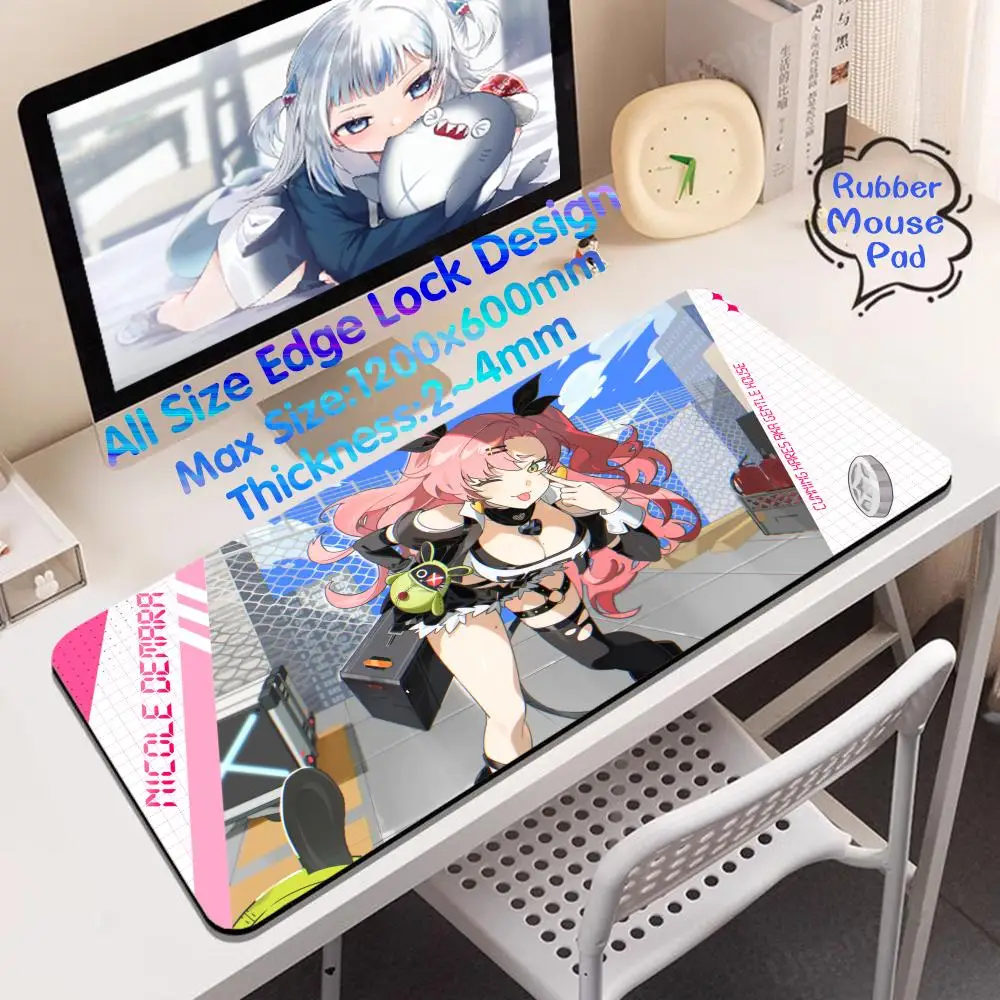 Z_zenless Z_zone Z_zero Mouse Pad 1200x600 Rubber Mouse Card Playmat Pad Gabinete Pc 4mm Super Cute Desk Mat Big Large Mouse Pad