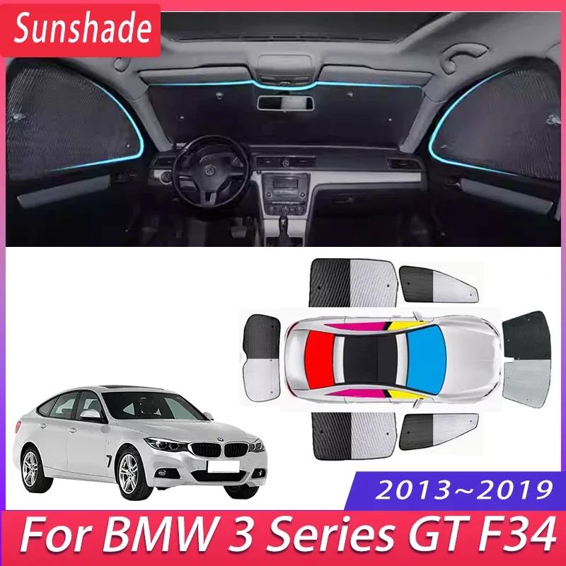 Car Sunshade For BMW 3 Series GT F34 2013~2019 2014 Auto Heat Insulation Sun Protection Sunshade Windshield Visor Accessories