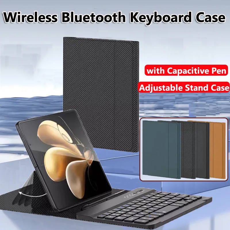 Magnetic Wireless Keyboard Folding Leather Case for Huawei Mate X6 XT X5 X3 MateXT Mate Xs 2 MateX2 Keyboard with Pen Slot Mouse