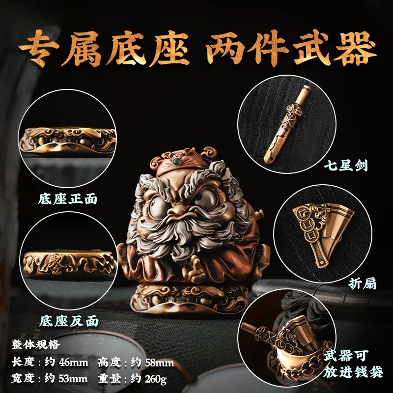 Zhong Kui ornament, national style anti villain office desktop decoration, residential copper handle piece