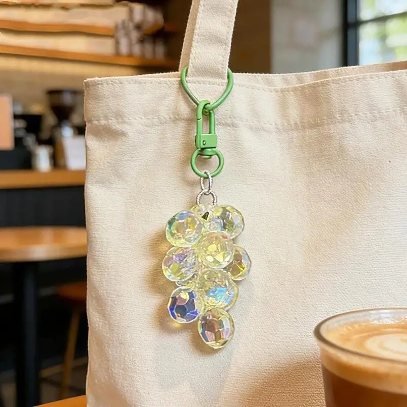 Iridescent Acrylic Grape Keychain Unique Color-shift Pendant for Purse Key Organizer Decor Casual Daily Use Gifting