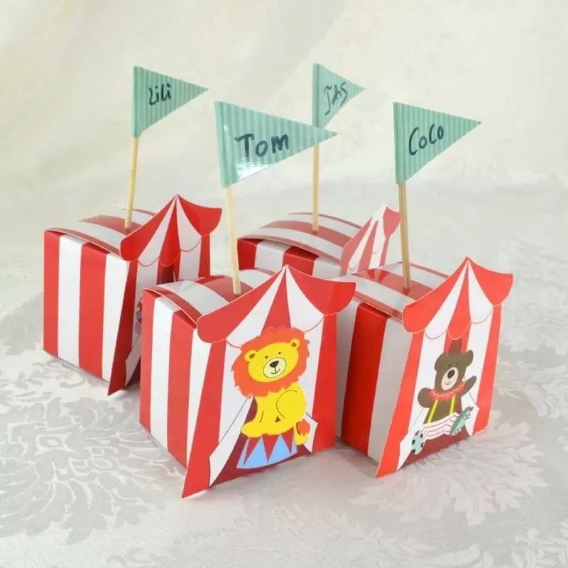 Free Shipping 100pcs/lot Baby Showers Lion Happy Candy Box Creative Happy Candy Box Circus themed Candy Box