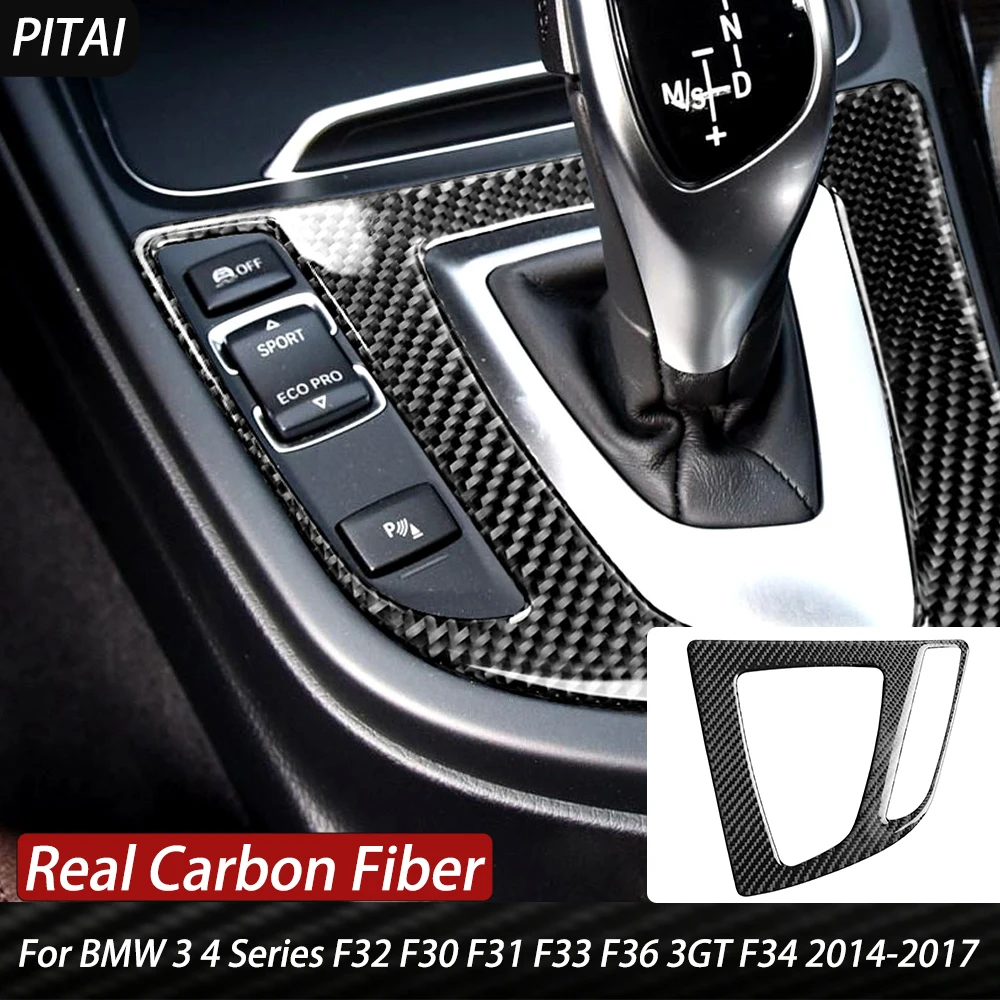For BMW 3 4 Series F32 F30 F31 F33 F36 3GT F34 2014-2017 Carbon Fiber Gear Shift Panel Cover Decal ABS Trim Strips Car Interior