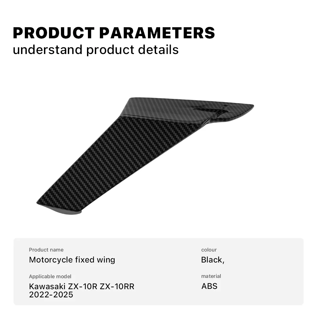 Motorcycle Winglet Spoiler For Kawasaki ZX-10R ZX10R ZX 10RR 2022-2025 Retrofit Aerodynamic Cowling Side Fairing Fixed Wing