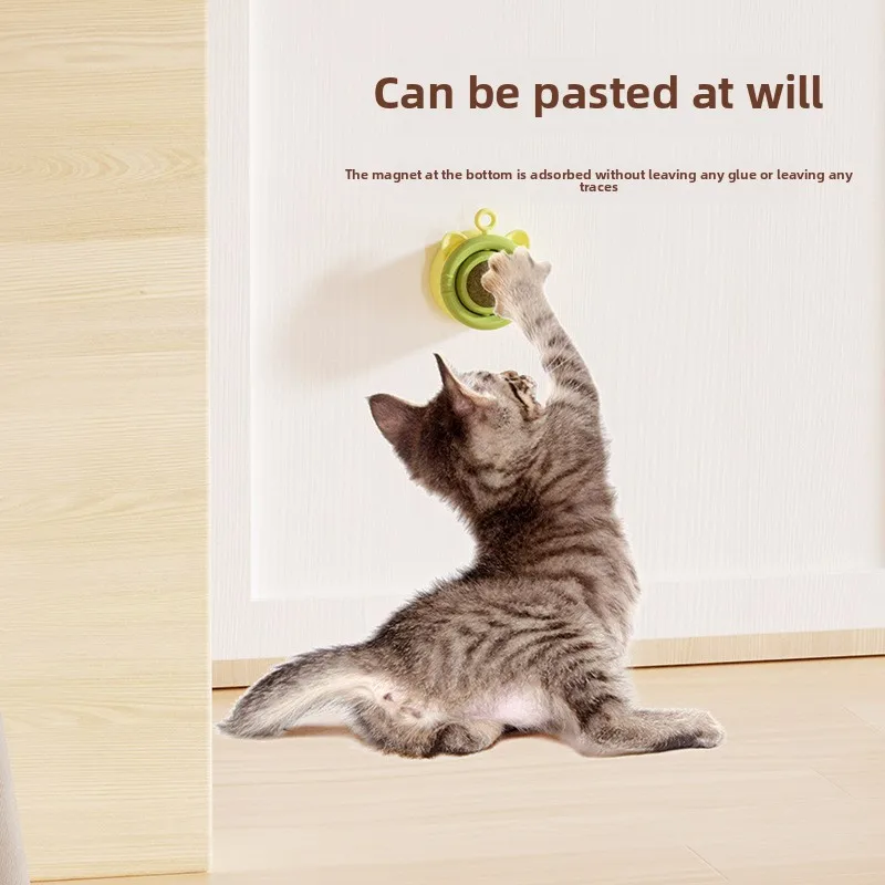 New Spinning Ball Cat Toy Licking Music Self-adhesive Mint Ball Insect Gall Fruit Ball Kitten Grinding Teeth Self-hi Pet Cat Toy view 4
