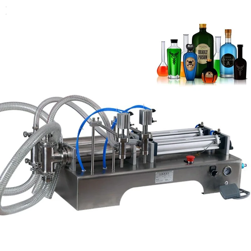 

100-1000Ml Electrical Filling Machine Double Head Horizontal Pouch Beverage Oil Filler Water Liquid Filling Machine