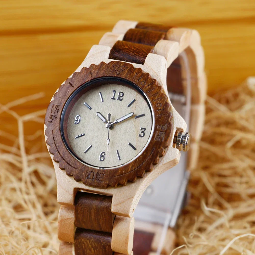 

Elegant Ladies Wooden Bracelet Watch - Fashion Full Wood Quartz Couple Watch Luxury Anniversary Gift