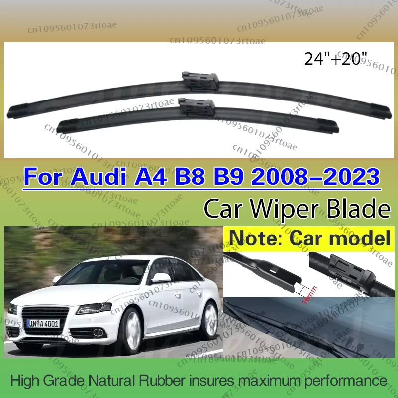 

For Audi A4 B8 B9 Allroad Front Wiper Blades 2008-2023 2010 2011 2012 2017 2018 Windscreen Windshield Window Accessories 24"+20"