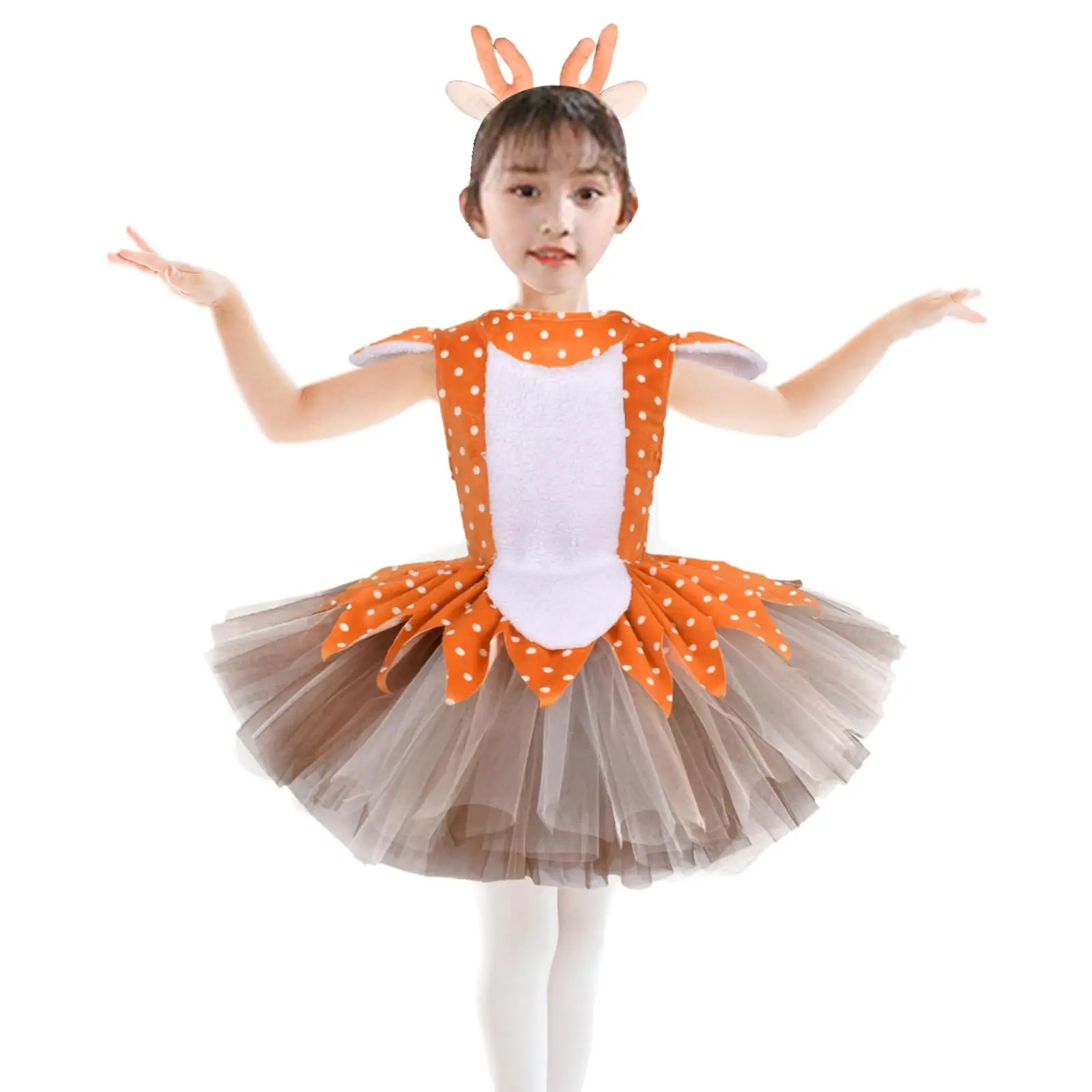 الرنة فستان مُصمم حسب الطلب الحيوان زي جميل الزرافة الزي تأثيري قرن الوعل عقال الغزلان فستان لعرض المسرح كرنفال