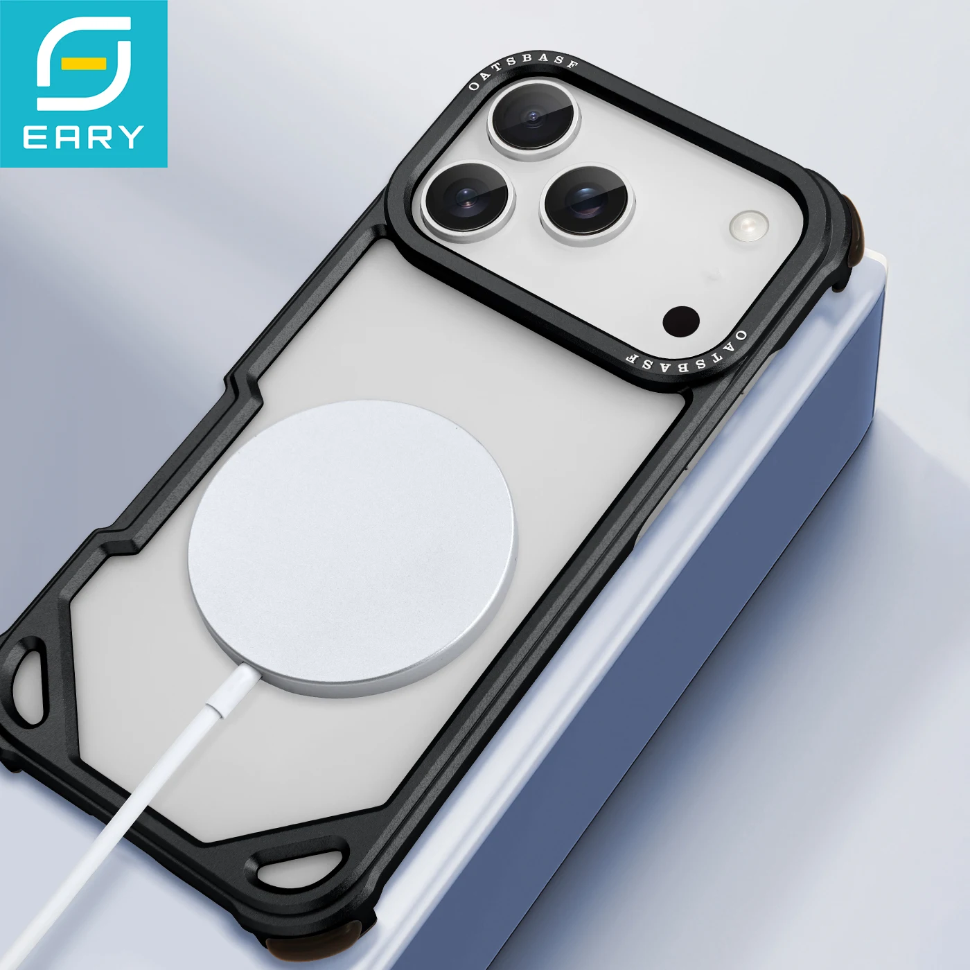 

Металлический безрамный чехол для телефона Eary для iPhone 17 Pro Max 17, ультратонкий противоударный защитный чехол Magsafe из алюминиевого сплава