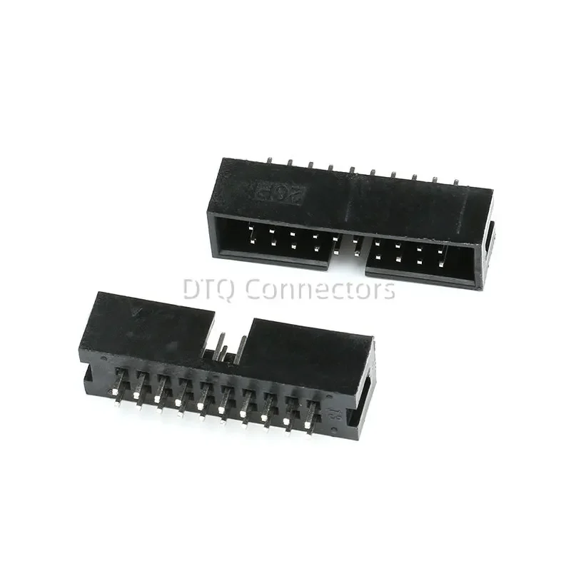 10pcs IDC 2.54mm 2x10 20 Pin Right Angle Male Shrouded PCB Box header IDC Connector