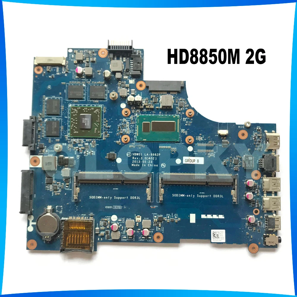 LA-9982P LA-9981P Mainboard For Dell Inspiron 15R 3537 5537 Laptop Motherboard i5 i7-4th Gen CPU 0MXM3Y 0P28J8 001RFH HD8850M 2G