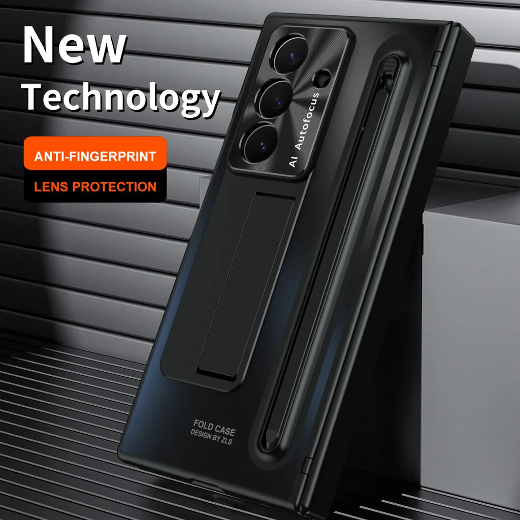 

With Touch Pen For Samsung Galaxy Z TriFold Fold 7 6 5 4 3 6 Slim W25 5G Case Plating Hinge With S Pen Screen Protector Cover
