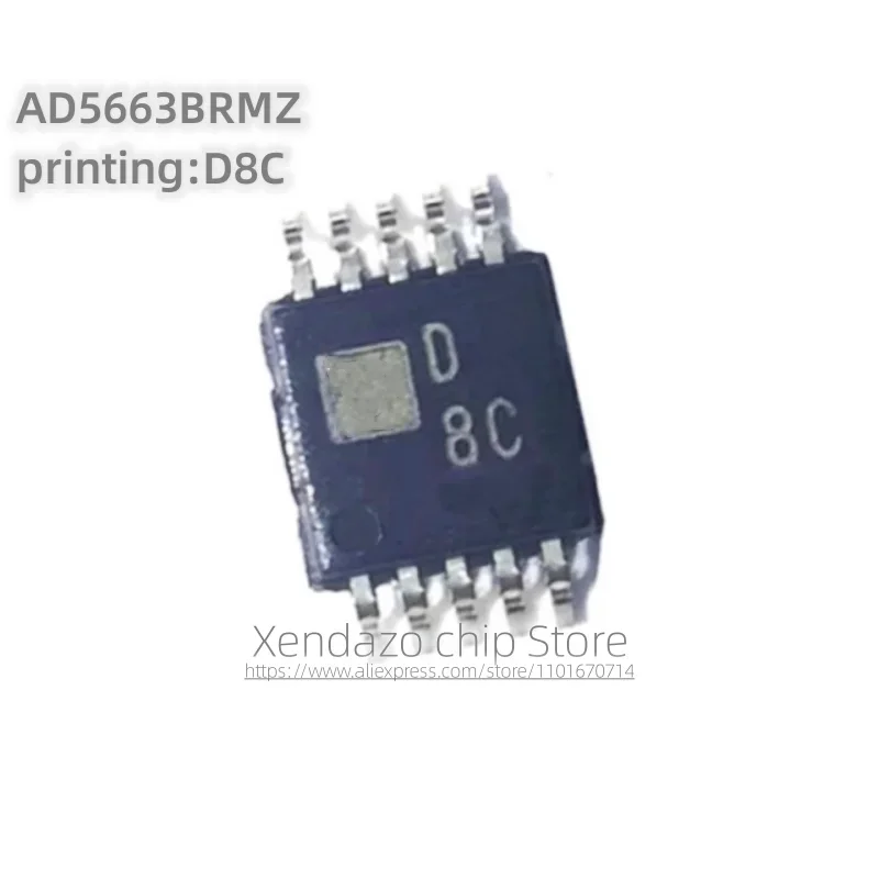 5pcs/lot AD5663BRMZ AD5663B Silk screen printing D8C MSOP-10 package Original genuine Analog-to-digital converter chip