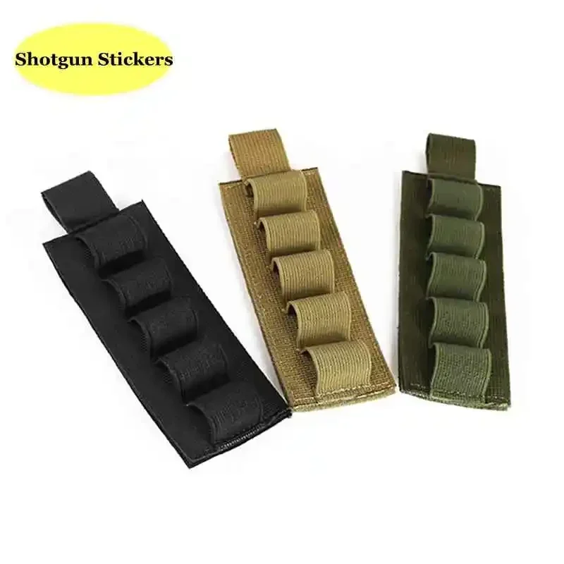 5 Round Buttstock Holder Molle 12 Gauge Holder Rifle Cartridge Shotgun Ammo Carrier Adhesive Side Saddle Nylon