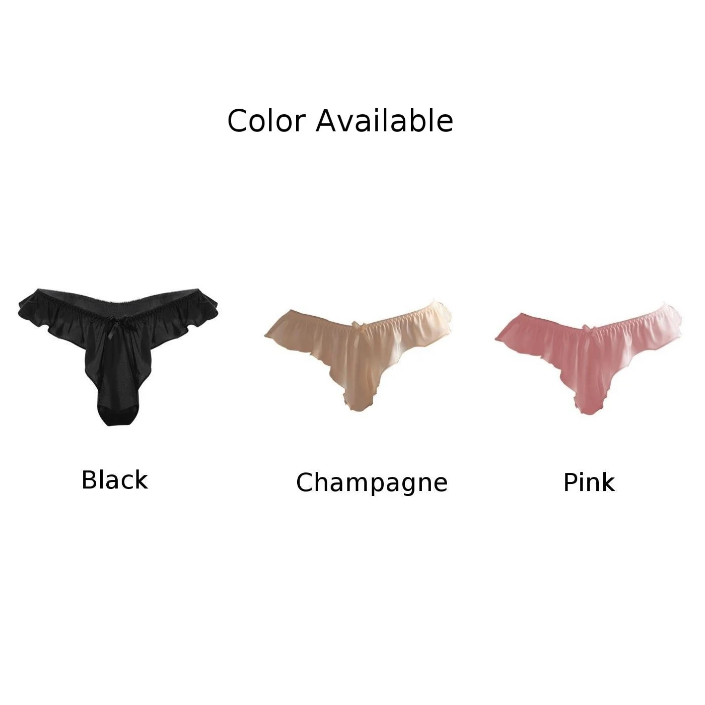 Sexy Women's Satin T-Panties Briefs Comfortable Ruffle Underwear Lingerie Knickers Female Elastic Waist Thongs G-strings image 5