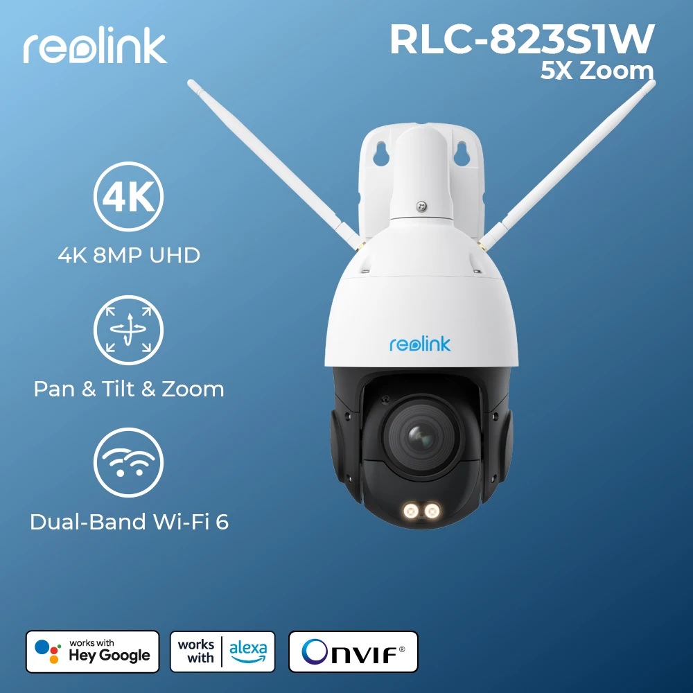 

REOLINK 4K Wi-Fi 6 PTZ Security Camera 5X Optical Zoom Pan & Tilt Auto Tracking Smart Detection 8MP Onvif Dome Outdoor IP Camera