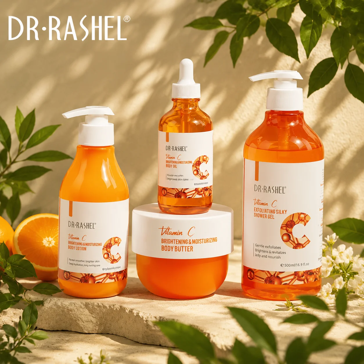 DR.RASHEL Vitamin C Aufhellendes & Pflegendes Körperpflegeset zur Hautaufhellung und -pflege – Detail 1