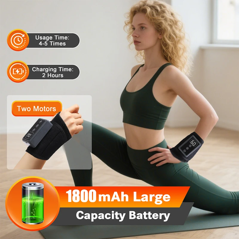 Bezprzewodowa opaska grzewcza na nadgarstek z funkcją masażu, bezprzewodowe ładowanie do łagodzenia bólu w zespole tunelu nadgarstka