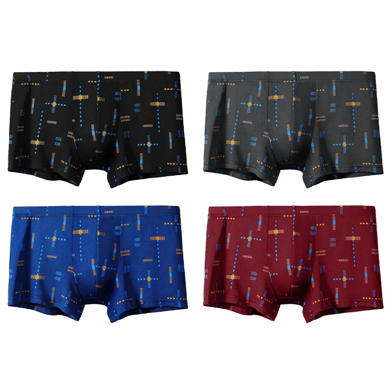 

5PCS Men's pure cotton underwear, men's loose and comfortable large-sized boxer pants, summer comfortable and sporty four-corner