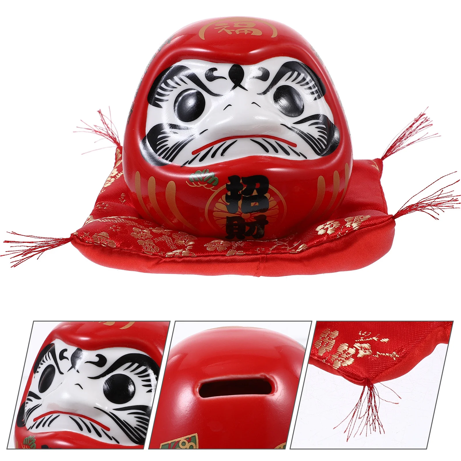 

Lovely Dharma Coin Bank for Home Japanese Decor Ceramic Piggy Bank Medium Size Cute Money Jar for Saving Coins Gift Idea