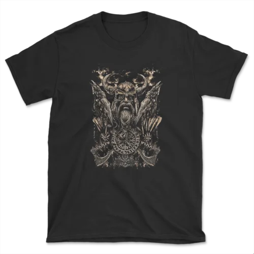 Neu Odin mit Raben Hugin und Munin Männer Geschenk T-Shirt