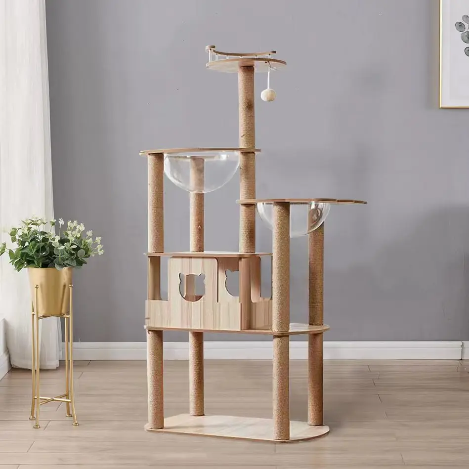 

Cat climbing frame wooden cat litter wholesale pet litter t room scratching board house cat paradise