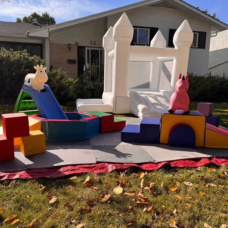 2.7M 점핑 캐슬 인플레이터블 바운시 캐슬 하우스 야외 게임 어린이 장난감 생일 파티 선물 웨딩 이벤트 장식