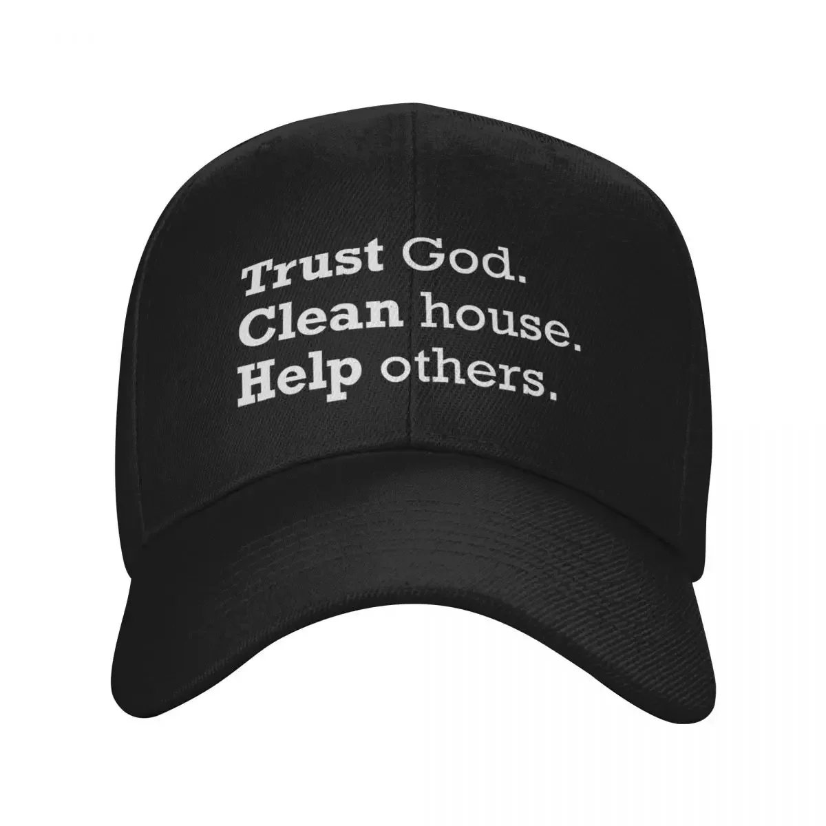 

Trust God Clean House Help Others AA Recovery Baseball Cap Hat men hats for men Hats Woman Men's